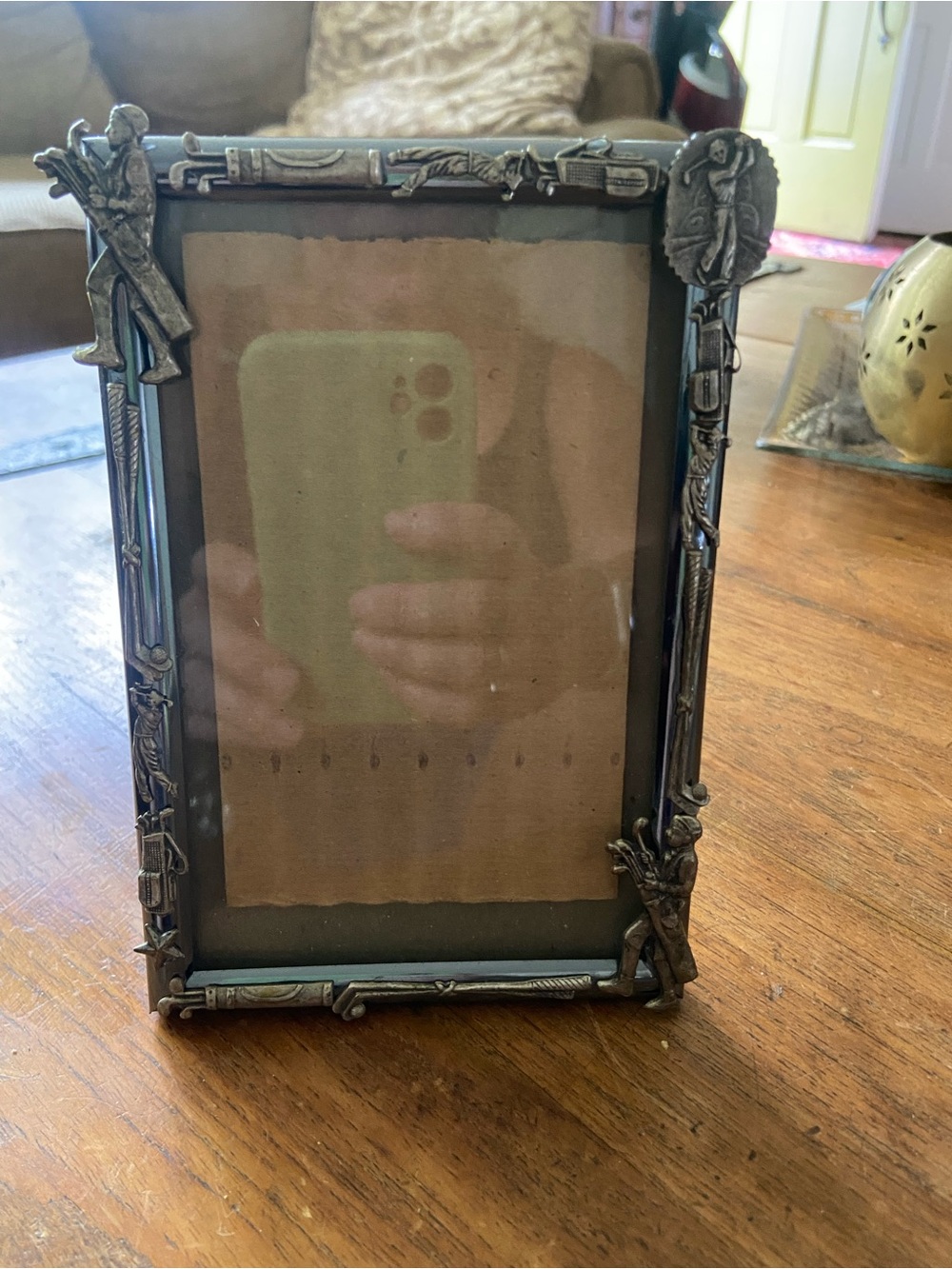 Vintage Seagull Pewter Metal Golf themed Picture Frame